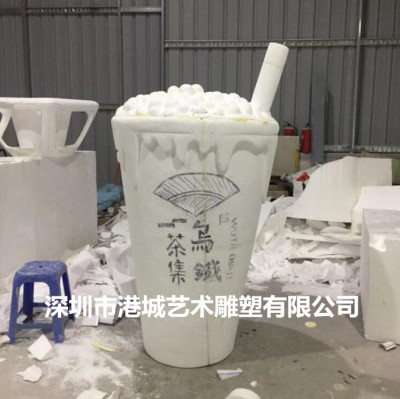 深圳玻璃钢奶茶杯雕塑定制供应厂家