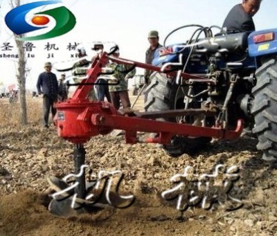 高品拖拉机改装前置挖坑机 线杆打坑机价格