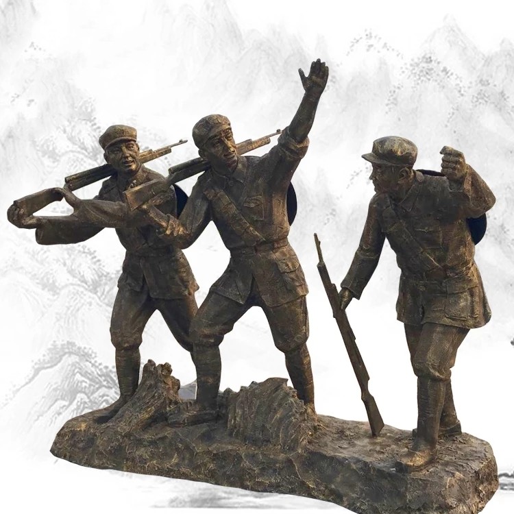佛山仿铜人物雕塑战士红军人物雕塑造型摆件