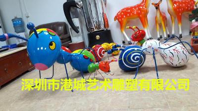 深圳专业生产仿真昆虫玻璃钢蚂蚁雕塑公司