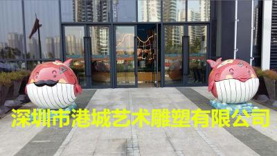 深圳玻璃钢卡通造型海豚鲸鱼雕塑报价厂家