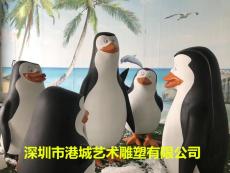 深圳海洋动物系列玻璃钢企鹅雕塑厂家