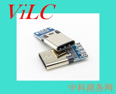 TYPE C带板USB3.1公座-4P焊点 电镀珍珠镍