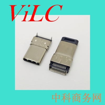 供應(yīng)TYPE C 16PIN母座-四腳插件-帶定位柱