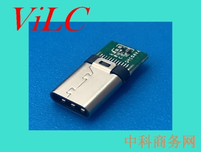 带板TYPE C公头-侧铆压type c插头-3.1USB