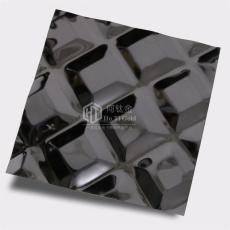 不锈钢冲压花板 优质黑钛镜面菱形方格压花