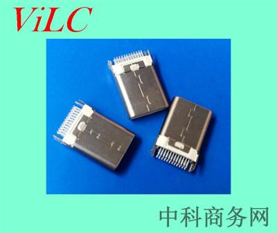 24P-TYPE C夹板公头-不带板卡板USB3.1插头