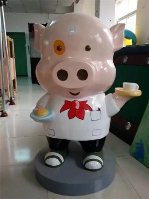 定制玻璃钢卡通动物麦兜小猪雕塑价格