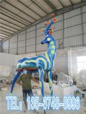 园林仿真玻璃钢长颈鹿雕塑动物模型定制