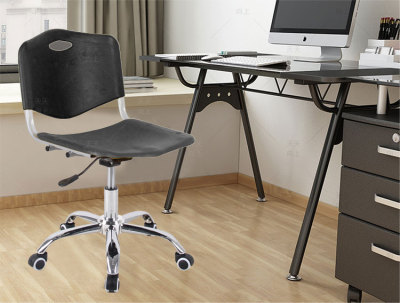 塑钢办公椅简易电脑椅带滑轮学生靠背椅
