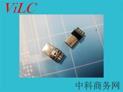 前五后五-不短路MICRO 5P USB公头-双面焊线