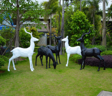 玻璃钢鹿雕塑 仿真羊雕塑园林景观摆件