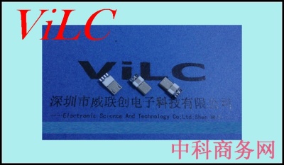 MICRO 5P公头 刺破式 胶芯外包 免焊接 LCP