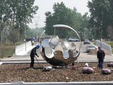 景观镜面能量球 不锈钢304雕塑 抽象雕塑