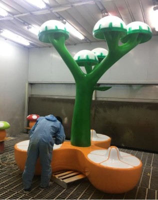创意室内玻璃钢仿木头树干树木雕塑摆件