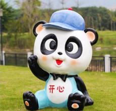 厂家直销玻璃钢卡通熊猫雕塑来图定制咨询