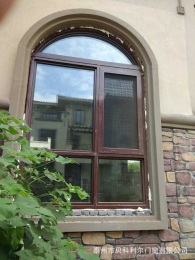 异形别墅铝包木门窗高端定制生产