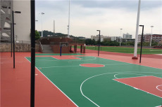 海南五指东方新国标硅PU篮球场施工建设及球