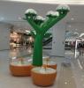 商场美化玻璃钢蘑菇树雕塑休闲椅承重力强
