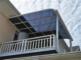 阳台无声透明雨篷铝合金室外露台棚PC耐力板