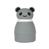 独家设计卡通熊猫头盖硅胶折叠水瓶600ml