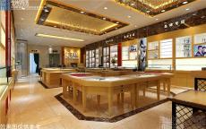 眼镜店装修之实木贴面展柜