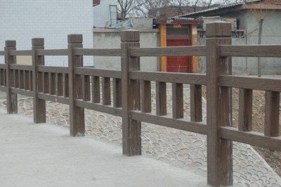 景观水泥仿木栏杆打造湖北新农村建设示范村