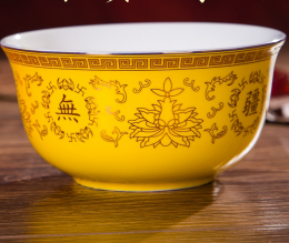 大寿礼品陶瓷寿碗 双碗双勺陶瓷寿碗套装