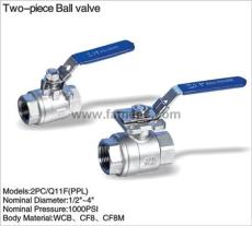 2PC Stainless Steel Ball Valve Of T