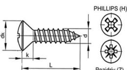 半沉頭十/米字自攻釘 Tapping screws