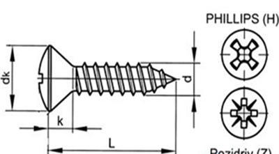 半沉头十/米字自攻钉 Tapping screws