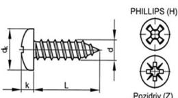 盤頭十/米字自攻釘 Tapping screws