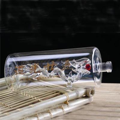 创意手工艺玻璃白酒瓶私人订制直管形酒瓶