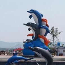 观赏性仿真海洋生物玻璃钢海豚雕塑电话厂家