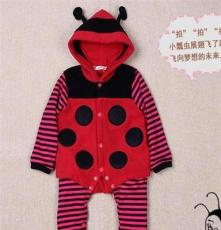 广东产地 超细绒蜜蜂瓢虫造型婴儿服 长袖连体衣 爬服 哈衣 A23