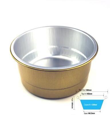 神箔包装;无皱餐盒-中圆平底碗、铝箔餐盒、铝箔容器、一次性餐盒