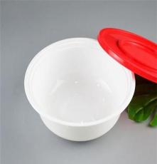 红白一次性汤碗 高档环保快餐盒 餐盘外卖打包盒圆形带盖 工厂