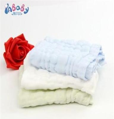 厂家直销儿童绉纱方巾 全棉纯色6层纱布 母婴用品婴儿口水巾