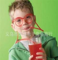 外贸原单韩国新款双童眼镜疯狂DIY吸管饮料果汁吸管搞怪眼镜吸管