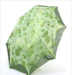 天堂伞正品超强防晒遮阳伞防紫外线 太阳伞三折叠蕾丝晴雨拎包伞