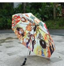 海贼王多人物彩印折叠防晒自动雨伞 折叠伞晴雨伞批发