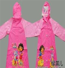 漂亮朵拉儿童雨衣PVC雨衣厂家直销外贸原单连体学生雨衣雨披批发