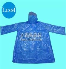 蓝色高品质PE一次性雨衣 户外旅游必备雨衣 厂家直批