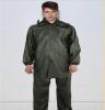 千里雨草席纹军绿松紧套装、劳保雨衣套装、户外防水雨衣