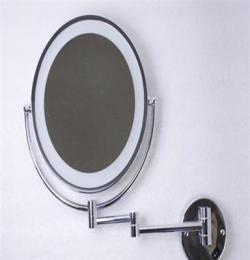 12寸双面挂墙镜 浴室镜 防雾镜 LED带灯镜 金属镜 化妆镜