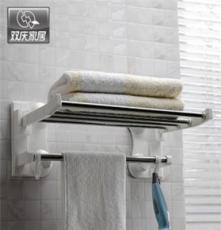 双庆家居浴巾架不锈钢吸盘毛巾架浴室吸盘毛巾架40cm