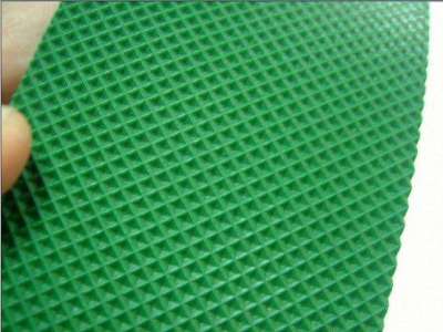 绿色PVC钻石纹小格子输送带轻型耐磨防滑带