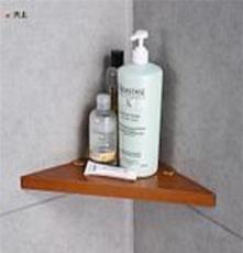 共木三角木架浴室卫生间置物架木制 单层化妆品架 卫浴角层架厂家