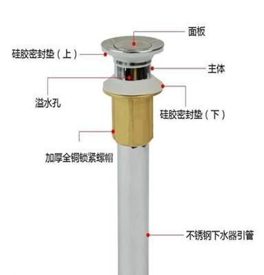 厂家批发 下水器 不锈钢下水 面盆下水 翻板下水器 洗手盆下水器