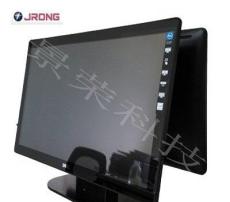 JRONG-21.5寸宽屏带触摸的双屏显示器 柜台双屏两面显示器